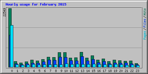 Hourly usage for February 2015